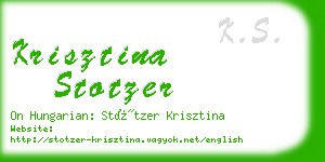 krisztina stotzer business card